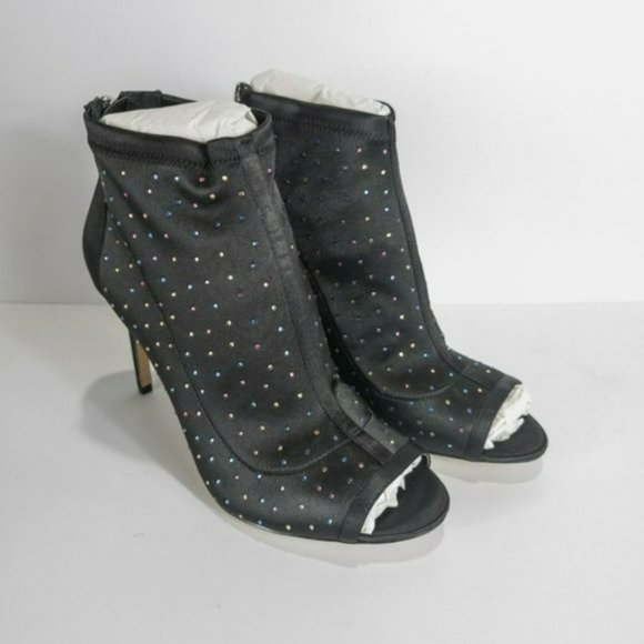 Jewel by Badgley Mischka Margarita Embellished Peep Toe Bootie -Black - Picture 5 of 6